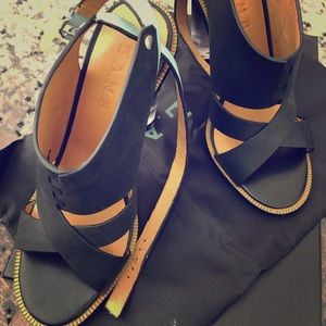 Brand new L.A.M.B black sandals.